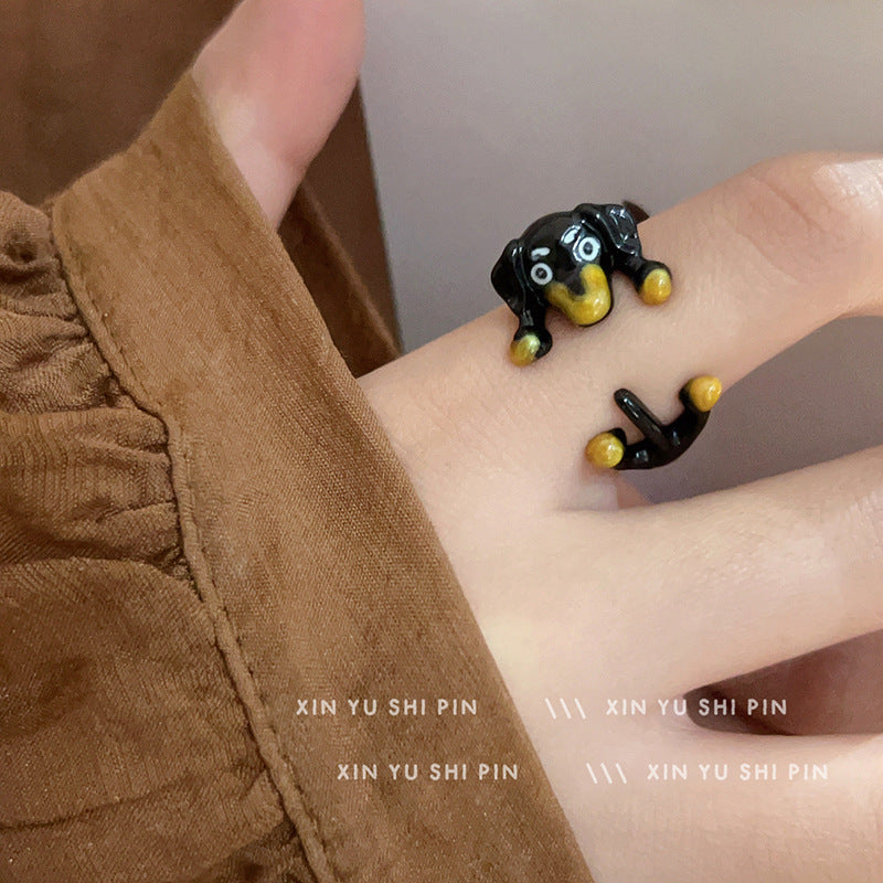 Wholesale Cute dachshund dog ring
