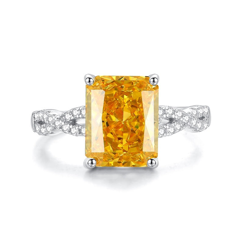 Wholesale S925 sterling silver pink diamond ring