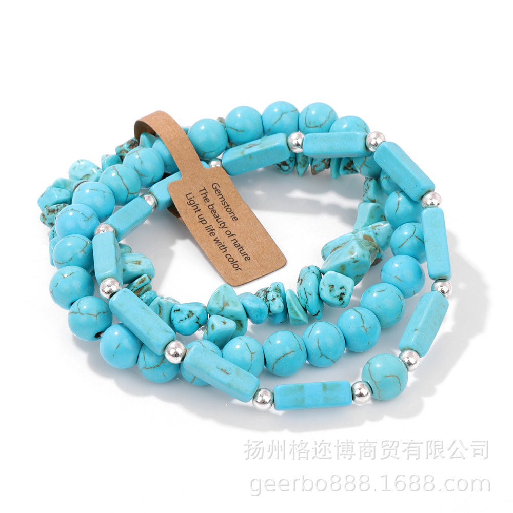 Wholesale Vintage Multi-layer Natural Stone Crystal Bracelets ACC-BT-GEB012
