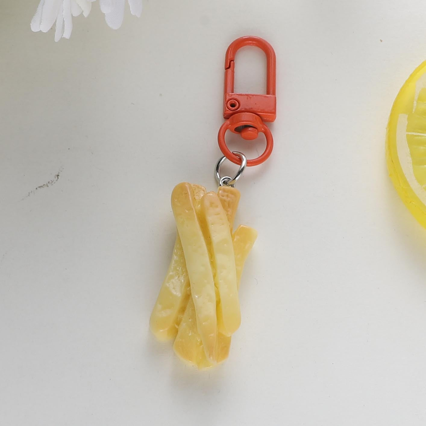 Wholesale Cute cartoon French fries keychain