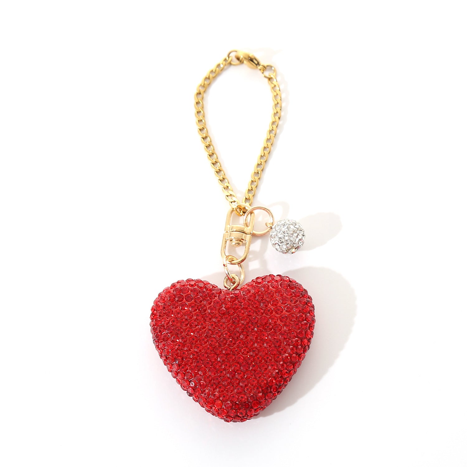 Wholesale love key chain pendant accessories  rhinestone peach heart car key ring