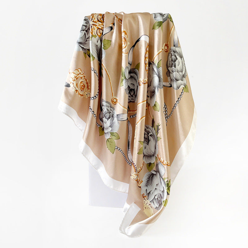 Wholesale 90cm Silk Scarf Satin Turban Silk Scarf