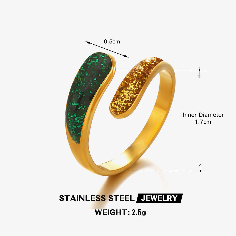 Wholesale Geometric Oil Drip Stainless Steel Ring Fashion Accessory for Everyday Wear or Gift