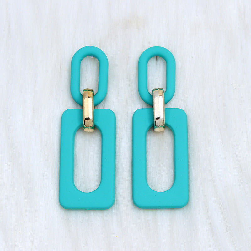 Wholesale rectangular hollow ing acrylic earrings earrings retro personality  earrings