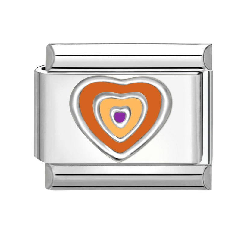 Wholesale Electroplated Stainless Steel Multicolor Heart Pendants DIY Jewelry Accessory