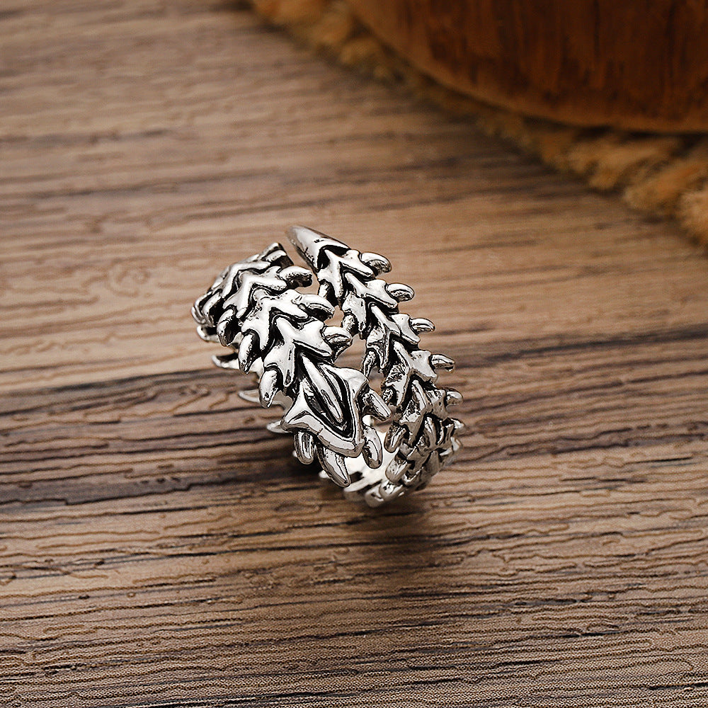 Anello a forma di millepiedi regolabile retrò aperto all'ingrosso