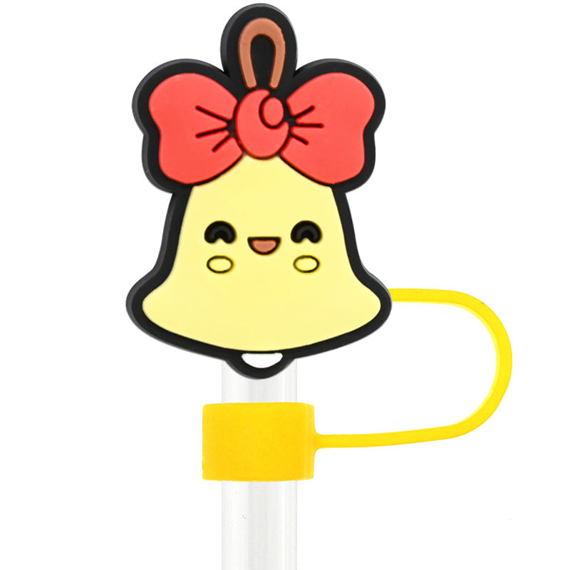 Wholesale Random 100pcs Christmas 10mm PVC Soft Straw Tube Cap ACC-SCR-RYY078