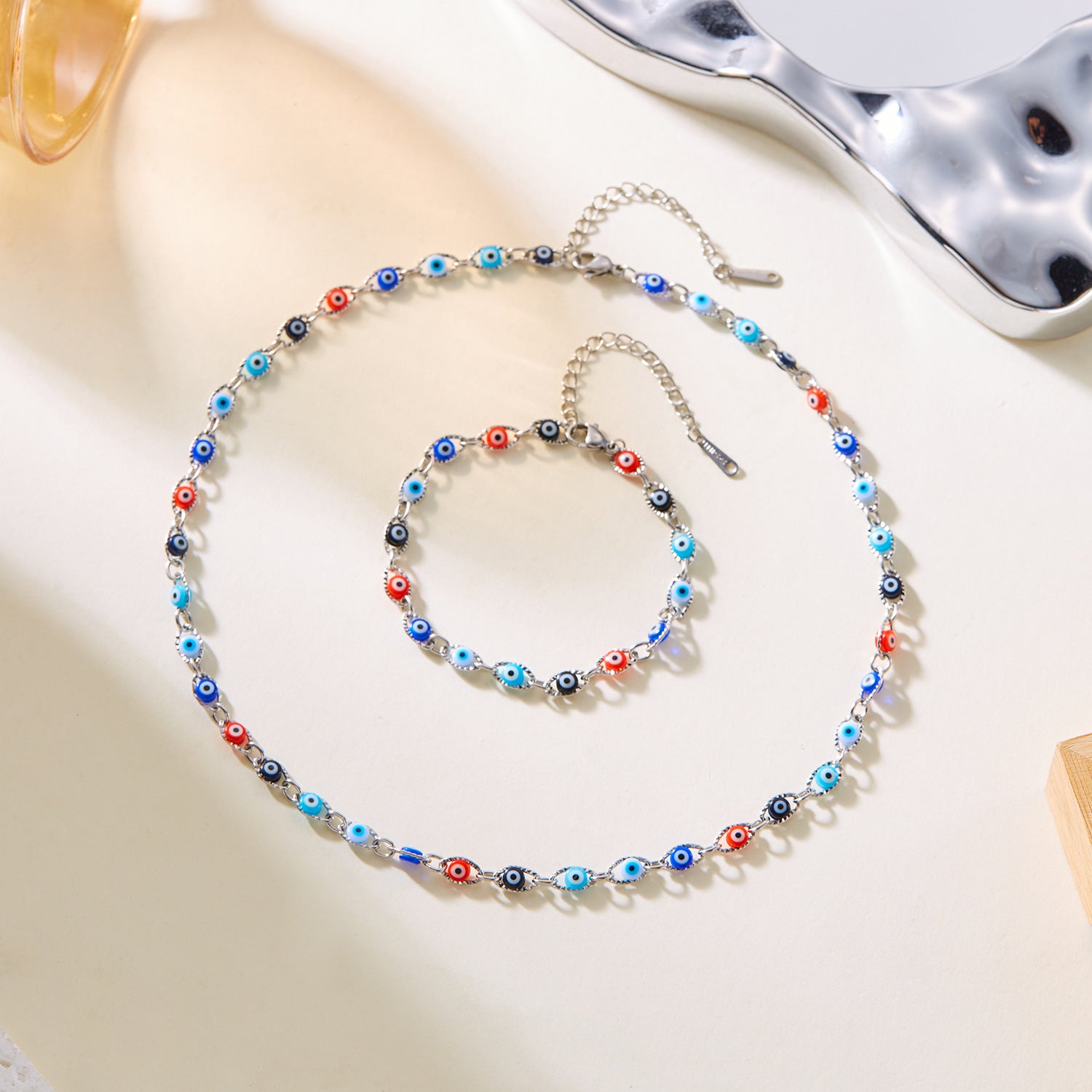 Wholesale  Stainless Steel Devil's Eye Fashion Bracelet Necklace