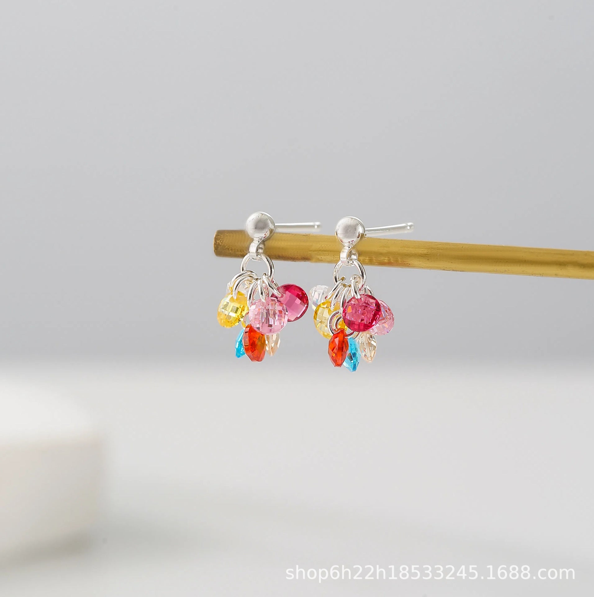 Wholesale Colored zircon earrings