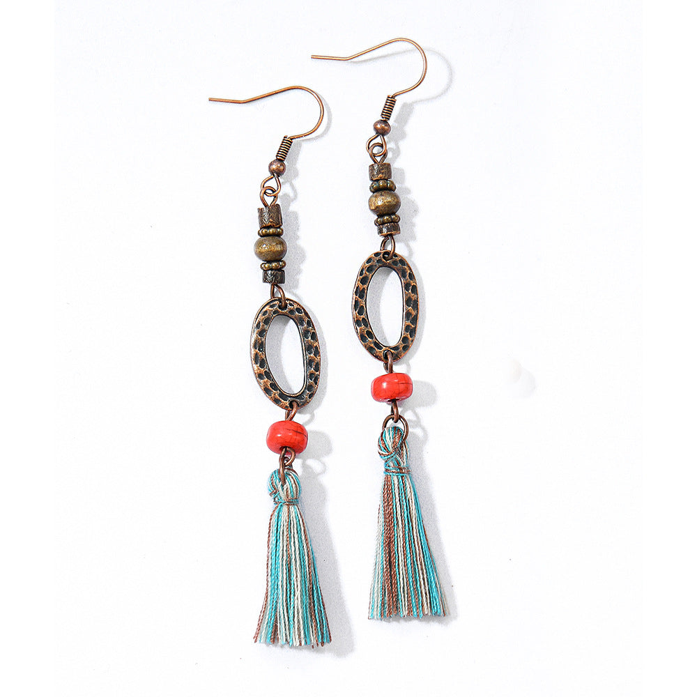 Wholesale Crystal Bohemian Tassel Earrings Vintage Style Women Jewelry Accessory for Everyday Gift