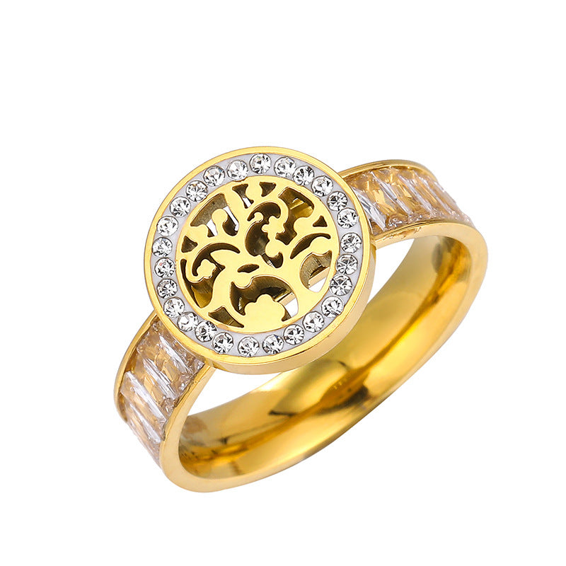 Wholesale Titanium Steel Tree of Life Exaggerated Ring