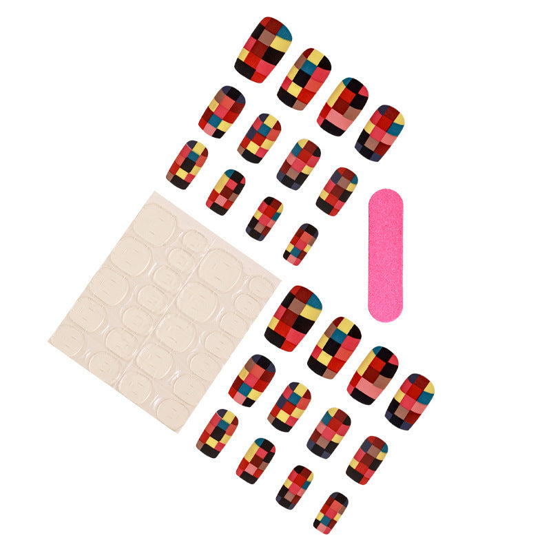 Wholesale Press on Nails Kits Colored Mosaic Plastic Nail Enhancement ACC-NS-MeiSu019