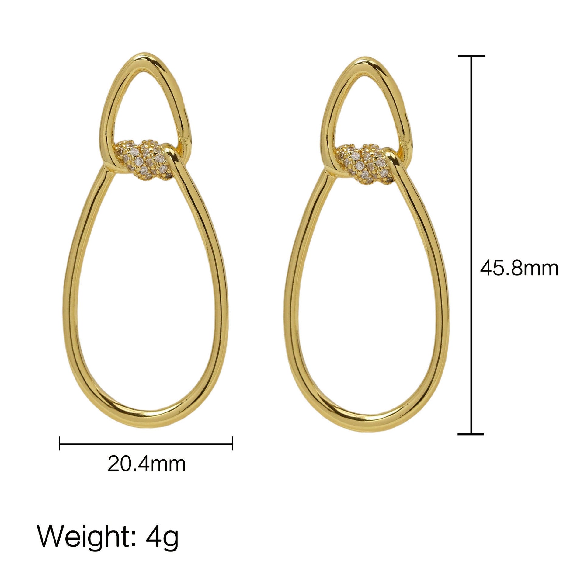 Wholesale  18k Gold Brass Oval Twist Hoop Earrings