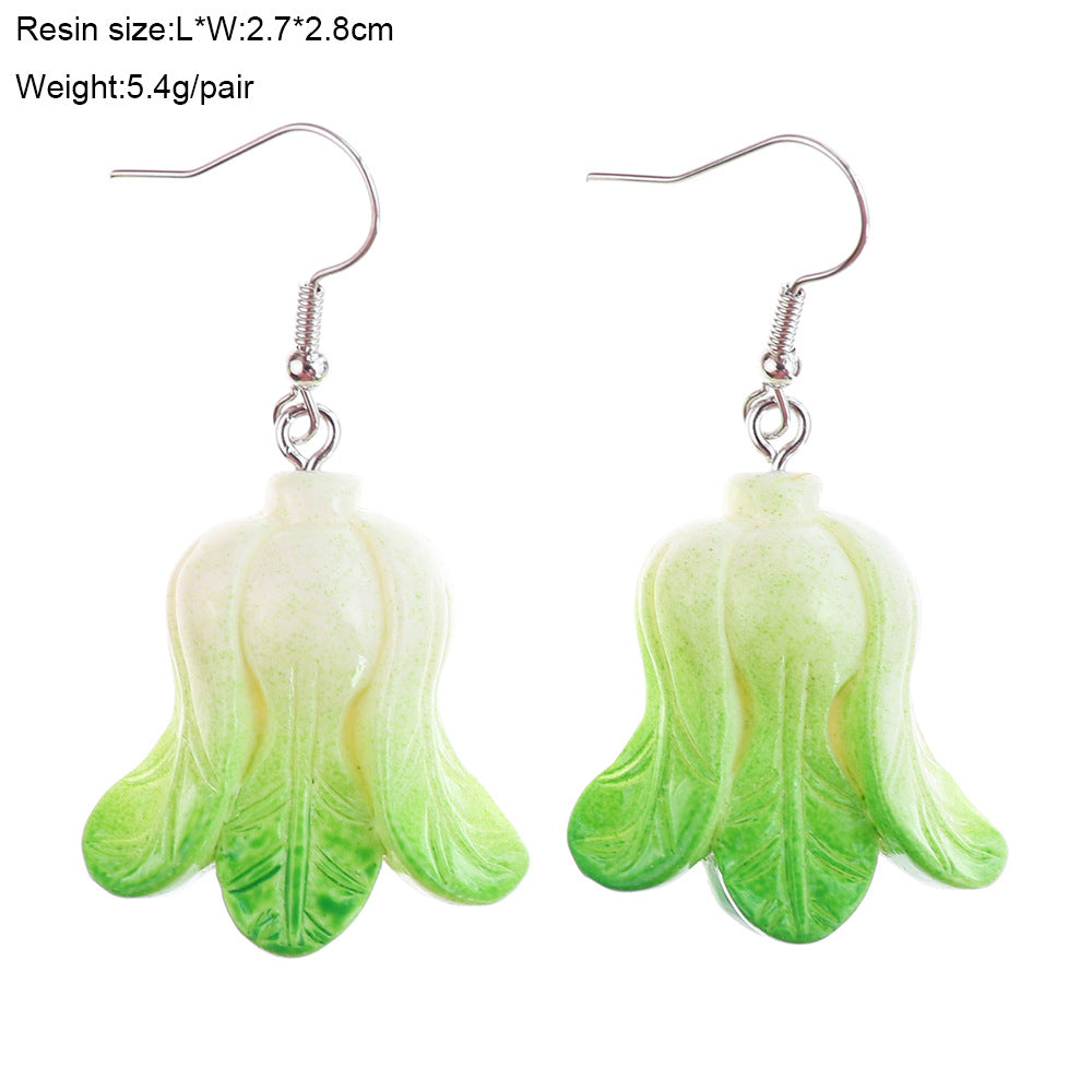 Wholesale  Fun  Vegetable Cucumber Eggplant Green Pepper Earrings