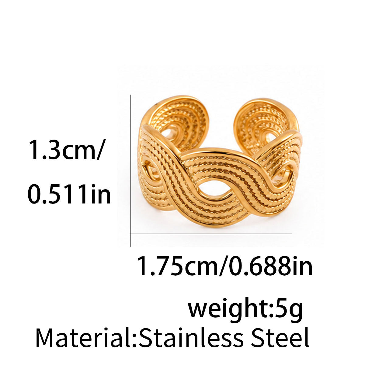 Wholesale Polished Stainless Steel Minimalist Open Ring for Women Everyday Wear Jewelry Accessory