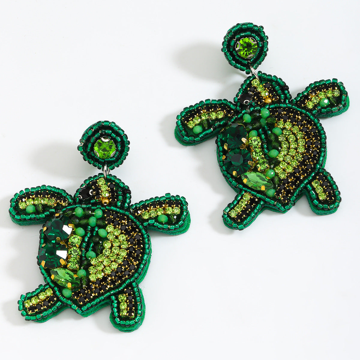 Wholesale Turtle Avocado Premium Bohemian Rice Beads Alloy Earrings ACC-ES-JiaQi001