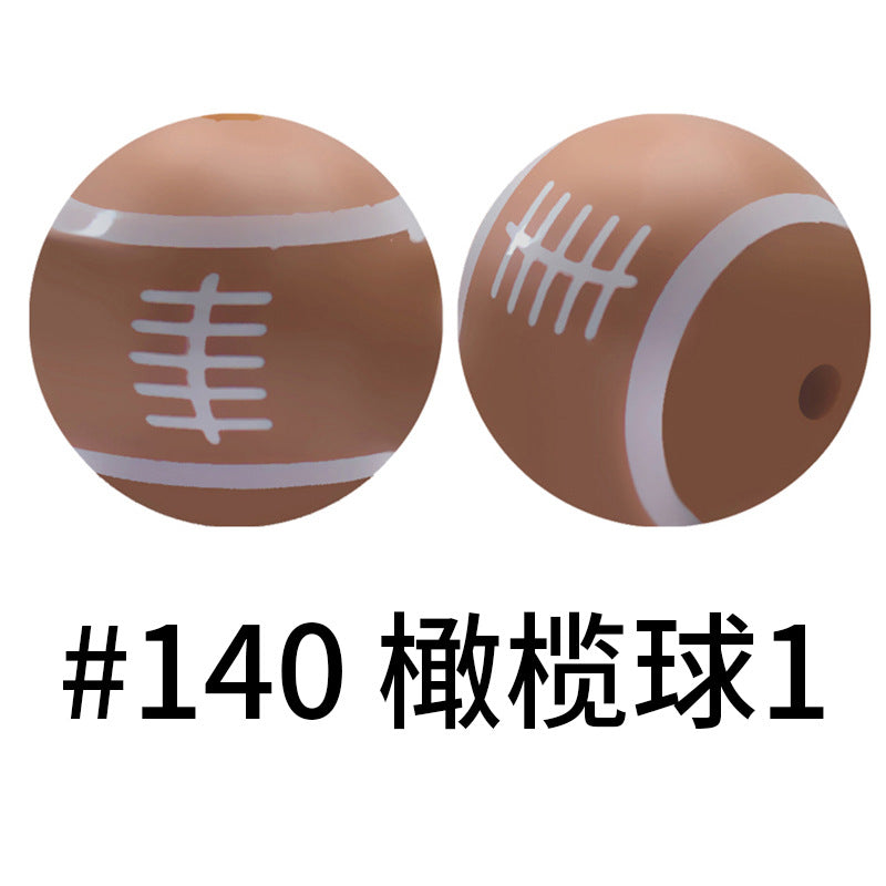 Wholesale 50pcs 15mm Western Style Leopard Skull Color Aztec Printed Silicone Balls Beads ACC-BDS-HeSheng006