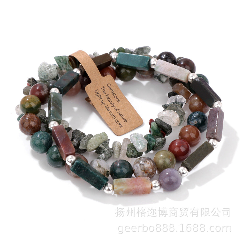 Wholesale Vintage Multi-layer Natural Stone Crystal Bracelets ACC-BT-GEB012