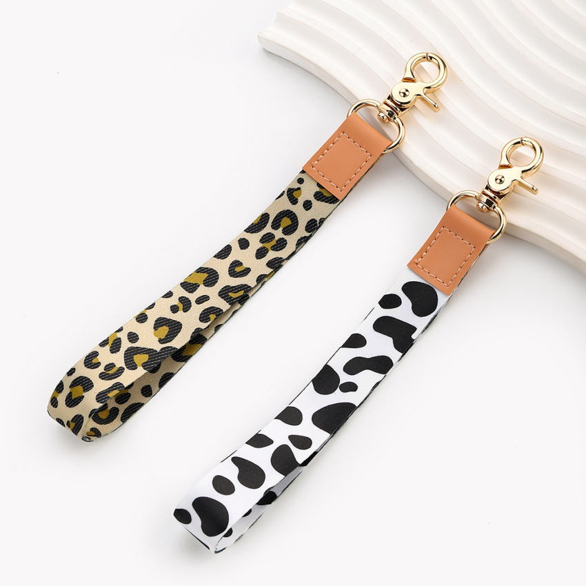 Wholesale Leopard print lanyard keychain