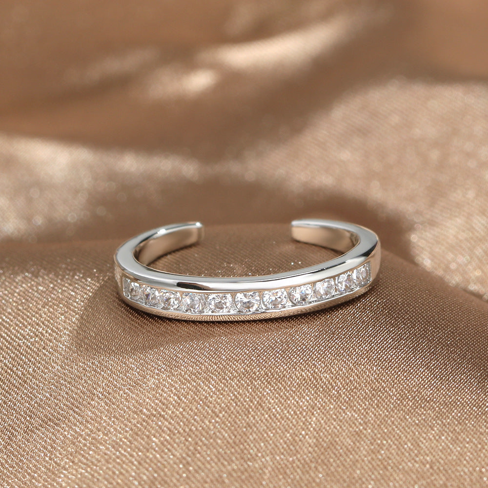 Wholesale round diamond light luxury opening ring