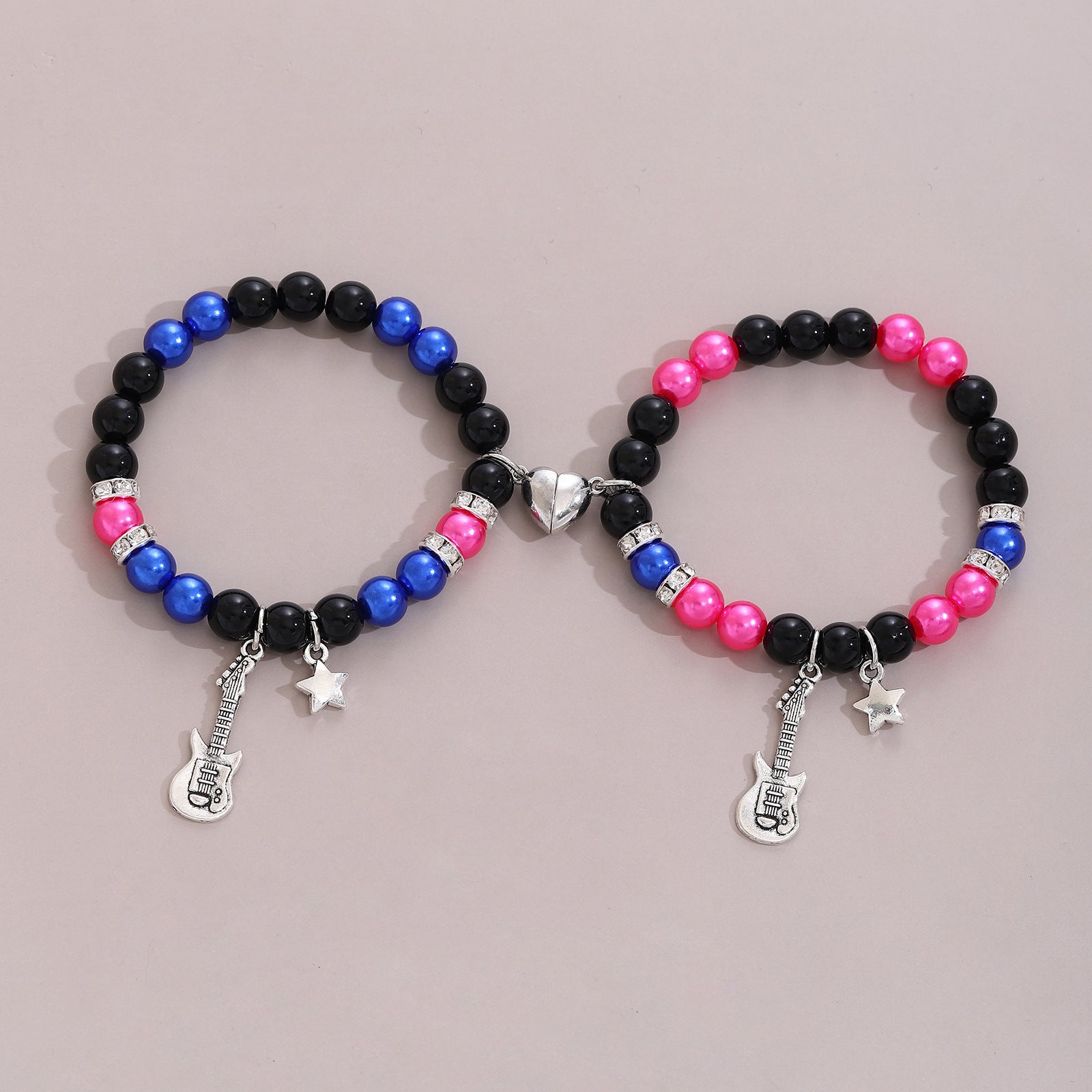 Festival de musique en gros star de guitare électrique Love Magnet Couple Couple Bracelet