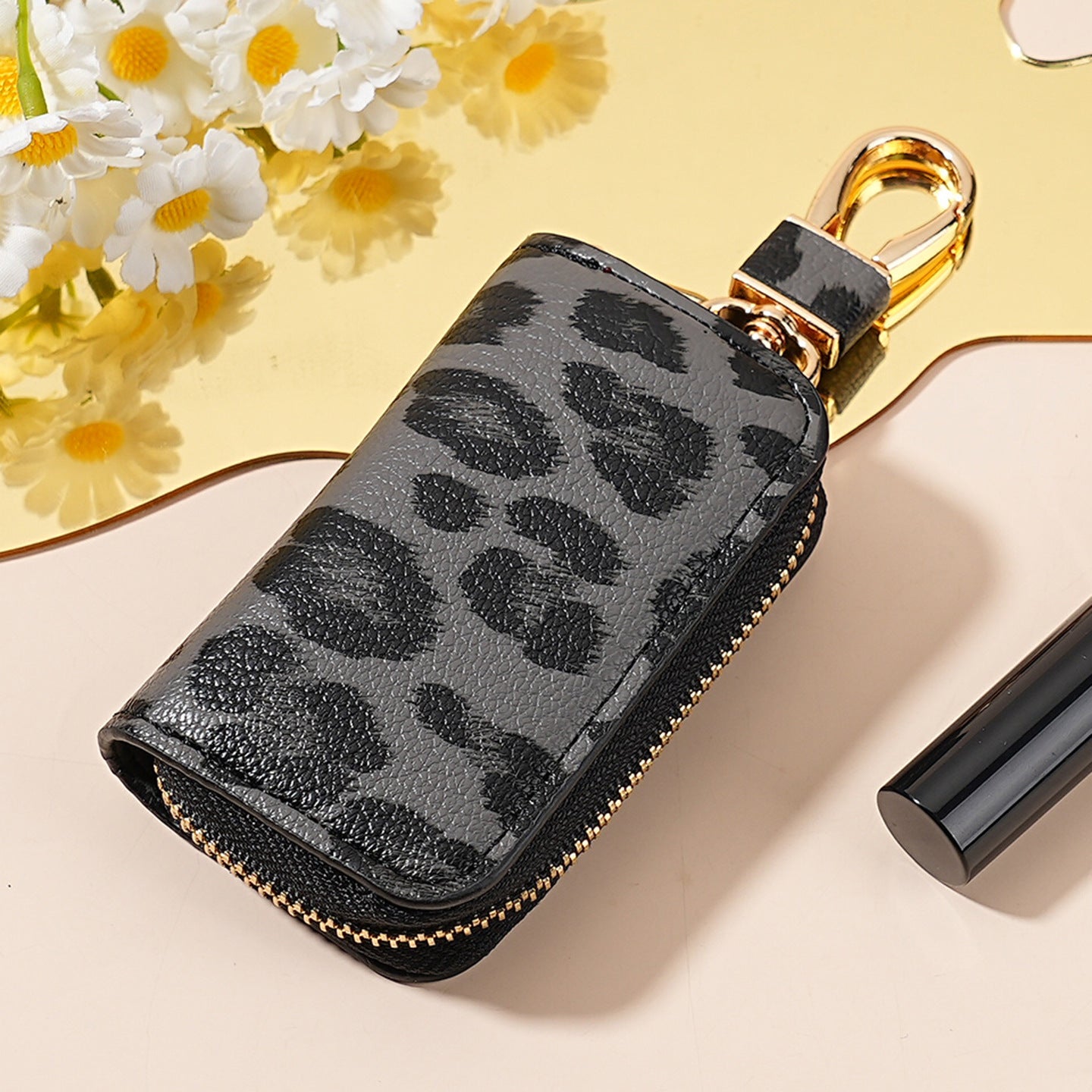 Wholesale PU Leather Leopard Print Car Key Holder Wallet Stylish Everyday Fashion Accessory Unisex Gift For Car Owners
