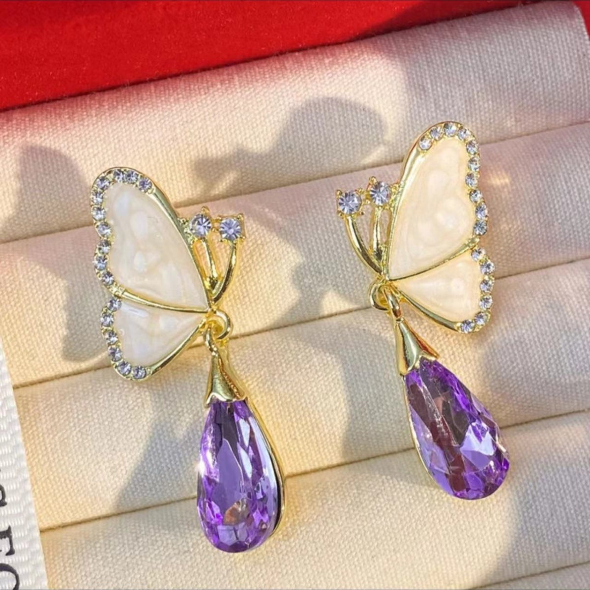 Wholesale Butterfly Amethyst Earrings