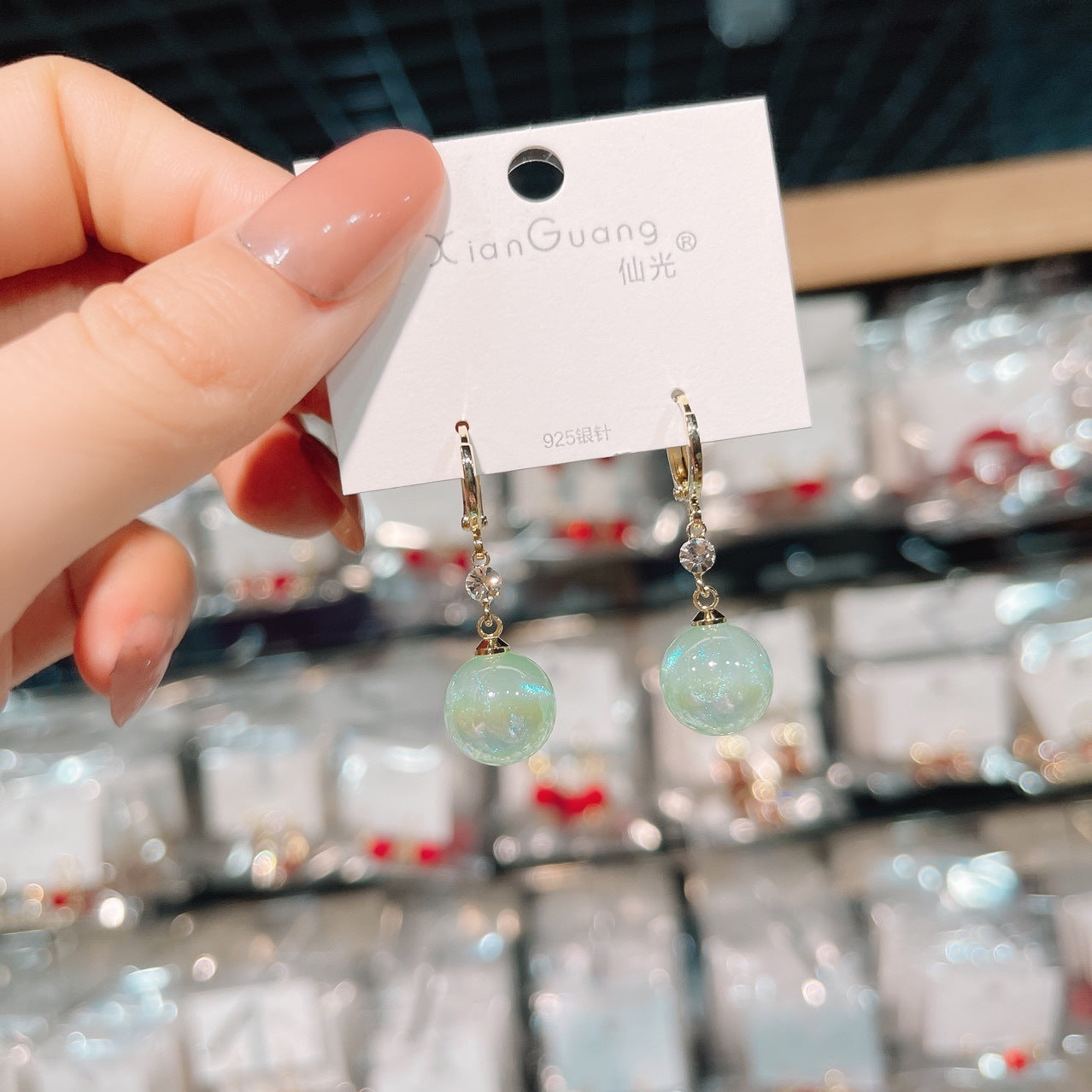 Wholesale Long Gold-plated Colorful Mermaid Pearl Earrings ACC-ES-KaiKang001