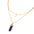Wholesale Glass  Column Neck Chain Double Layer Moon Crescent Bullet Pendant Necklace