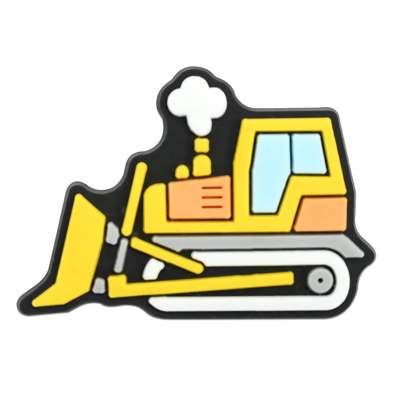 Wholesale Random 100pcs Cartoon construction  PVC Soft Rubber Shoe Buckle Decoration