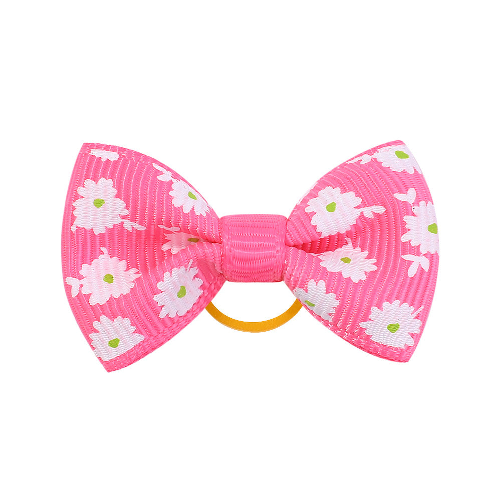 Wholesale 12pcs Children's Printed Bow Kids Hair Scrunchies ACC-HS-YaLun001