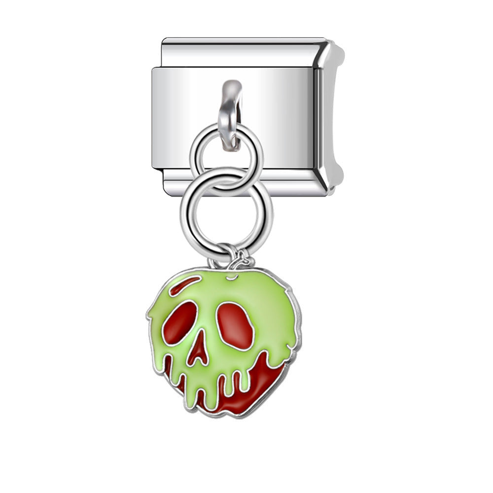 Wholesale Italian Charm Bracelet 9mm DIY Splicing Stainless Steel Halloween Pumpkin Series Composable Bracelet