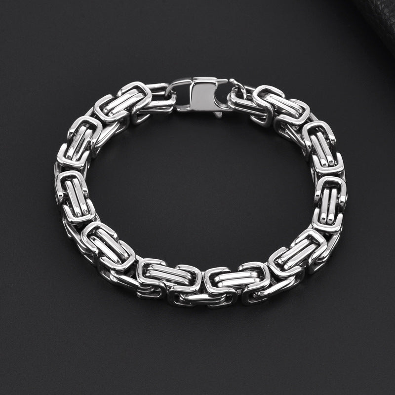 Bracciale multistrato a catena quadrata in acciaio al titanio all'ingrosso