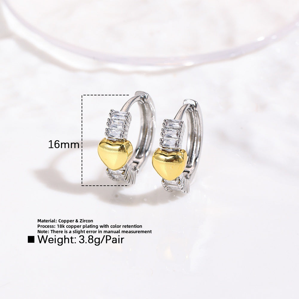 Wholesale  Two-Color Butterfly Heart Five-Pointed Star Cross Four-Leaf Clover Earrings
