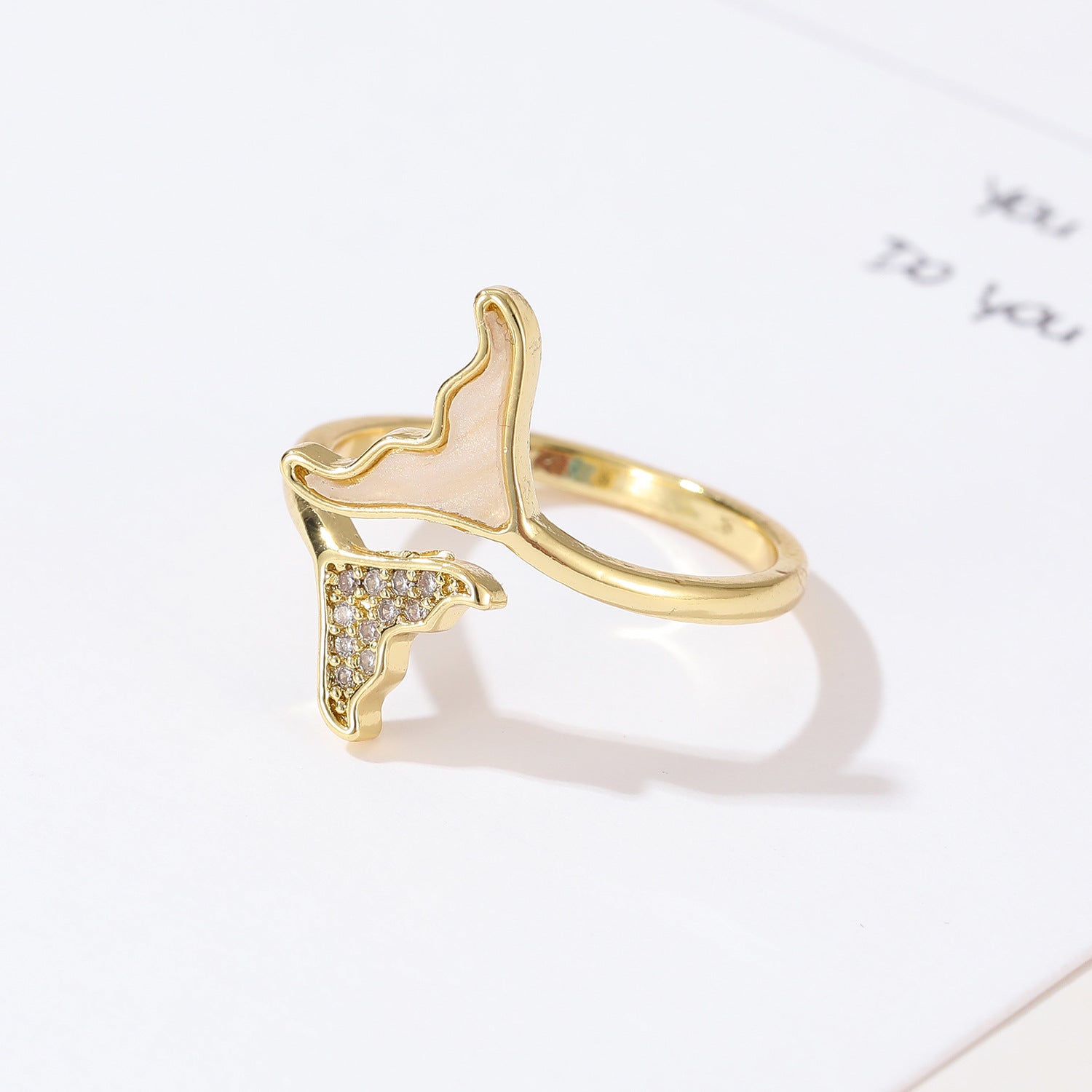 Wholesale  Mermaid Fishtail Stacked Ring Opening Ring