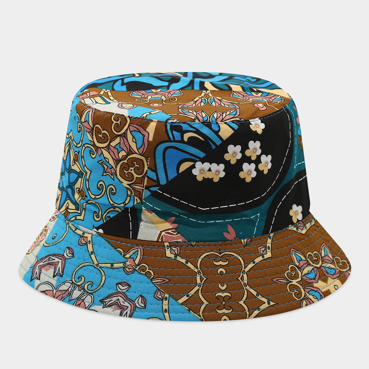 Wholesale Bohemian Small Flower Full Print Sunscreen Fisherman Hat