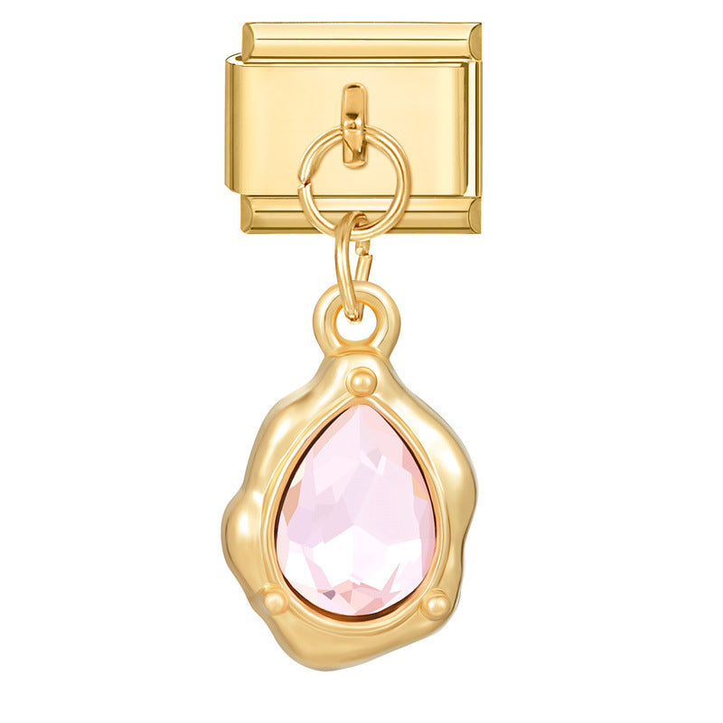 Wholesale Italian Charm Bracelet 9mm DIY Splicing Removable Stainless Steel Gold Base Pendant Composable Bracelet