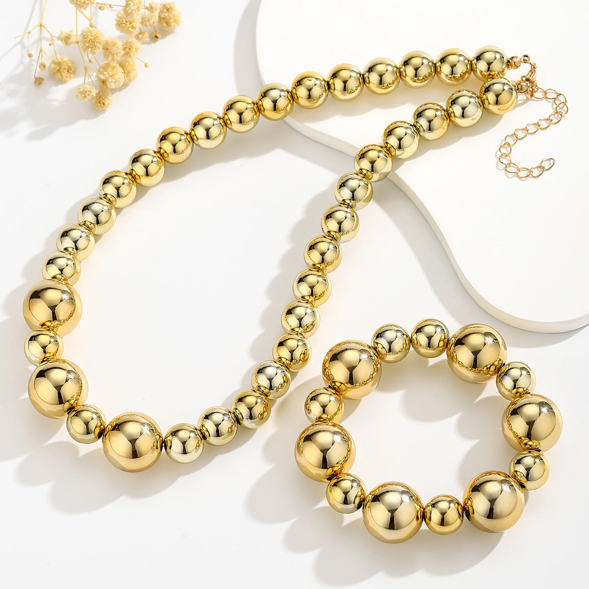 Wholesale Acrylic Geometric Bead Necklace Punk Contrasting Color Women S Collarbone Chain Fashion Jewelry Accessory