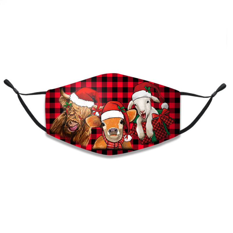 Wholesale Christmas Three-layer Cotton Mask Western Style Christmas Adult Dustproof Warm Breathable Mask ACC-MK-HY001