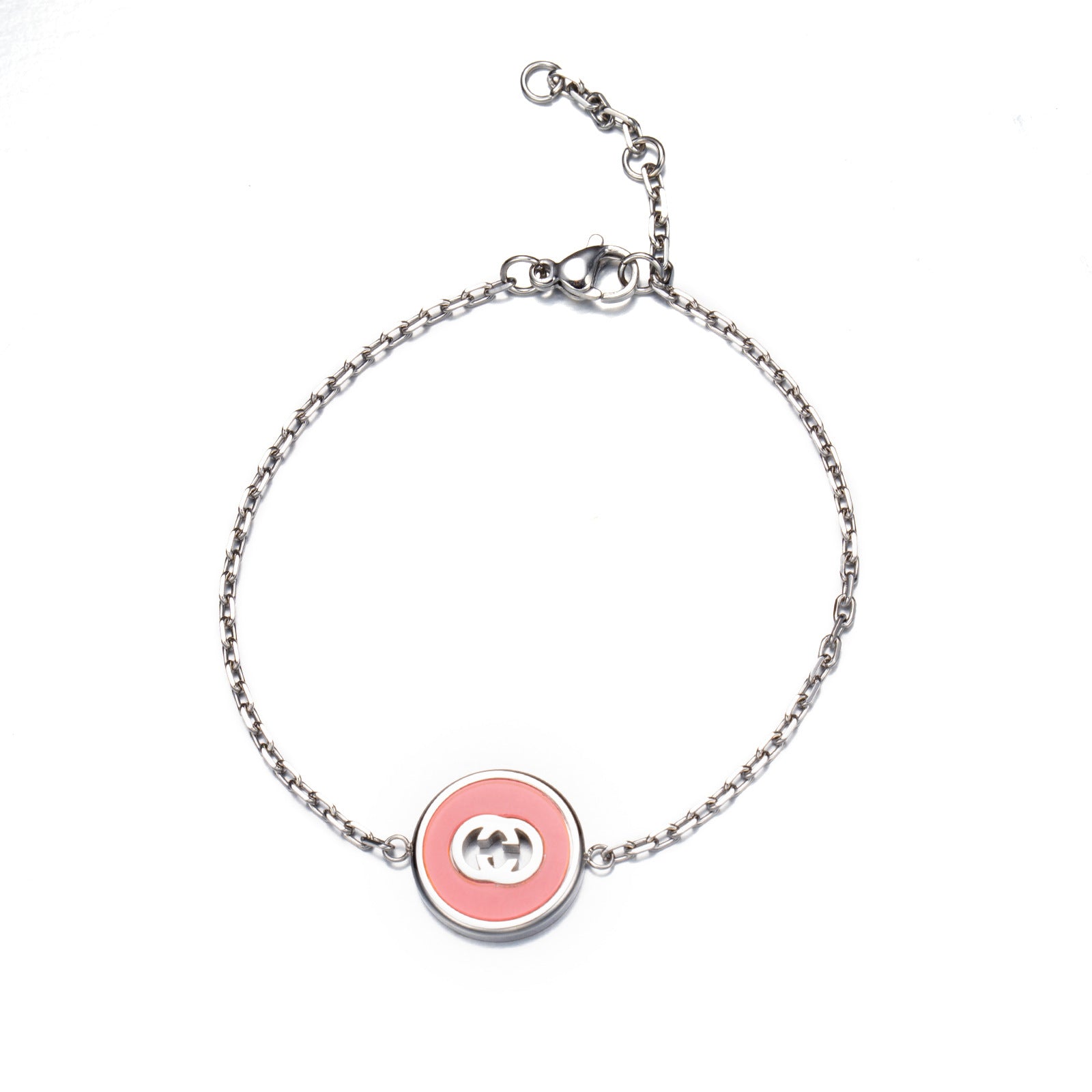 Wholesale Stainless Steel Enamel Retro Bracelet with Double Letter Design Stylish Office Lady Fashion Accessory
