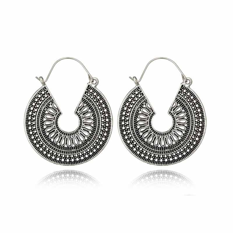 Wholesale Retro Exaggerated Hollow Pattern Earrings