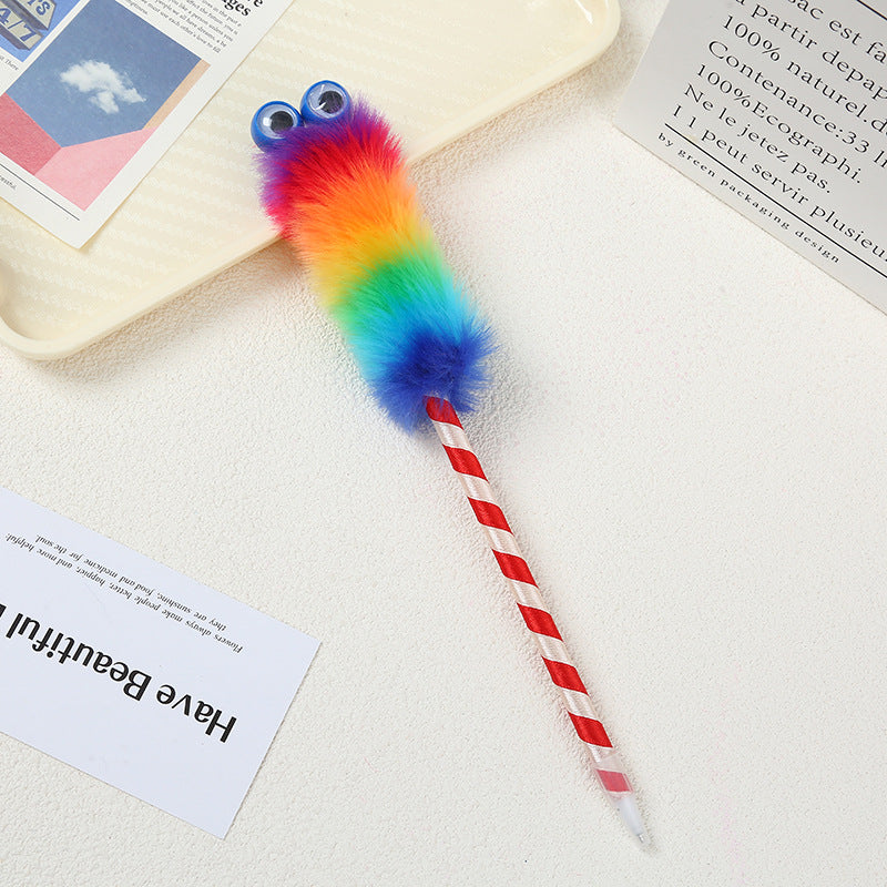 Wholesale 5pcs colorful big eye caterpillar ball pen