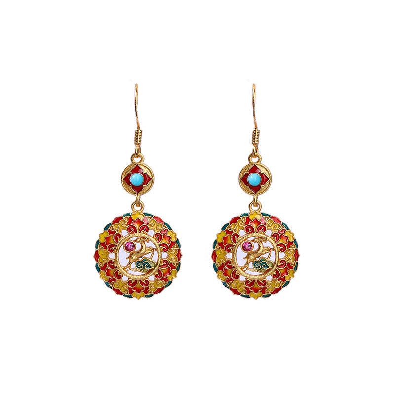 Wholesale Turquoise Vintage Flower Earrings