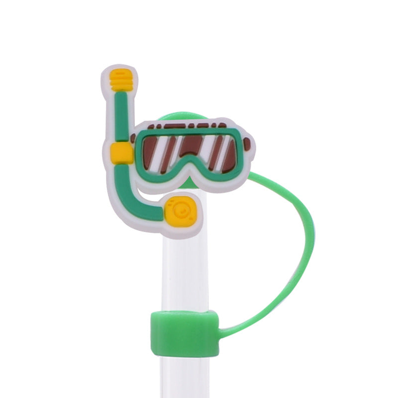 Wholesale Random 100pcs Summer Series Straw Cover 10MM Straw Tube Cap