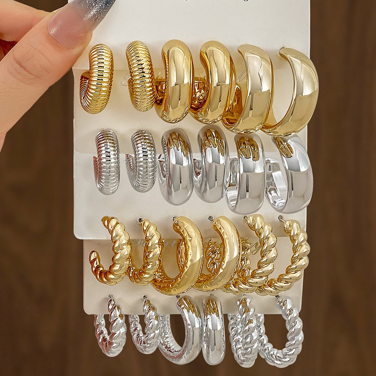 Wholesale Double twist earring set