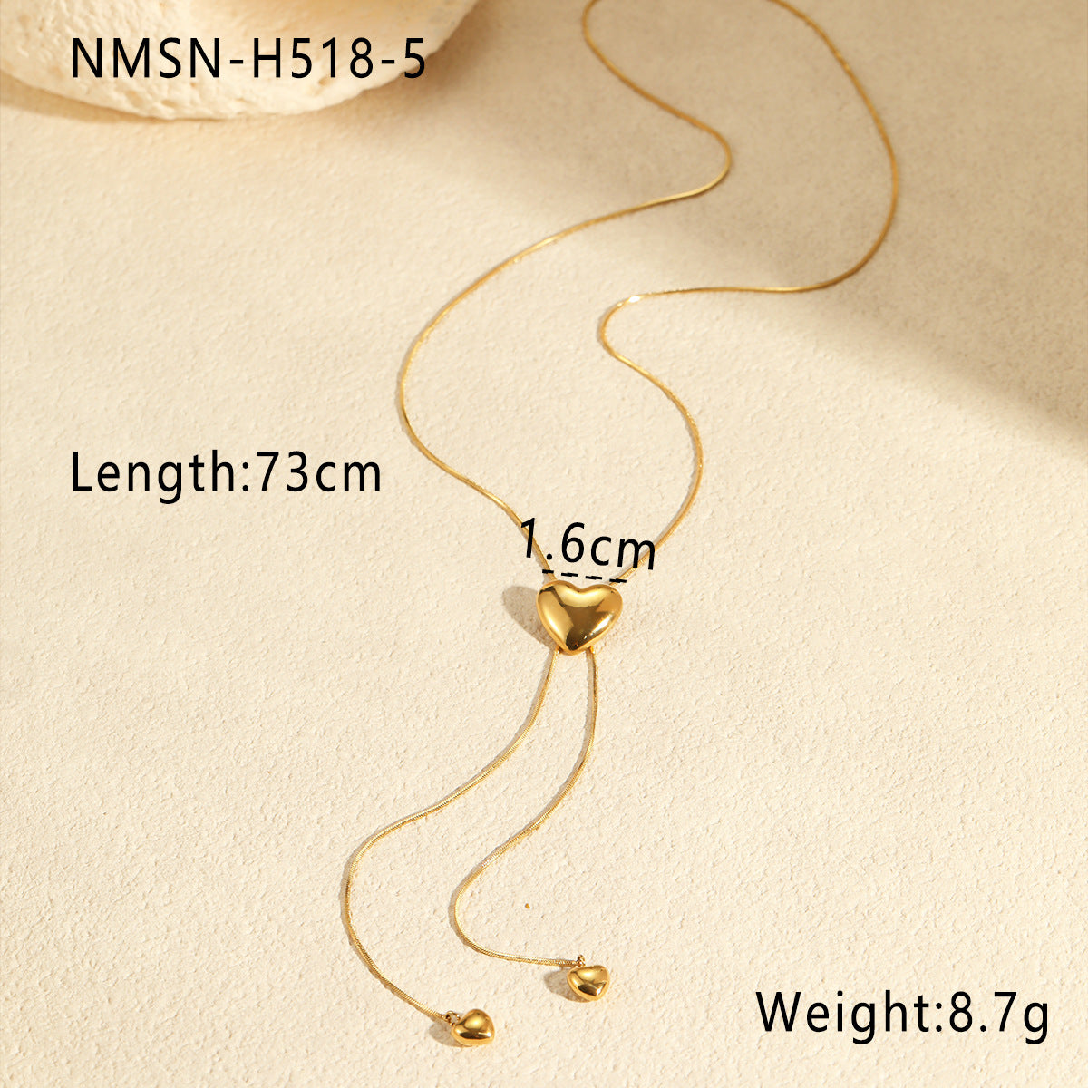 Wholesale Heart Pendant Stainless Steel Necklace Adjustable Design Clavicle Chain