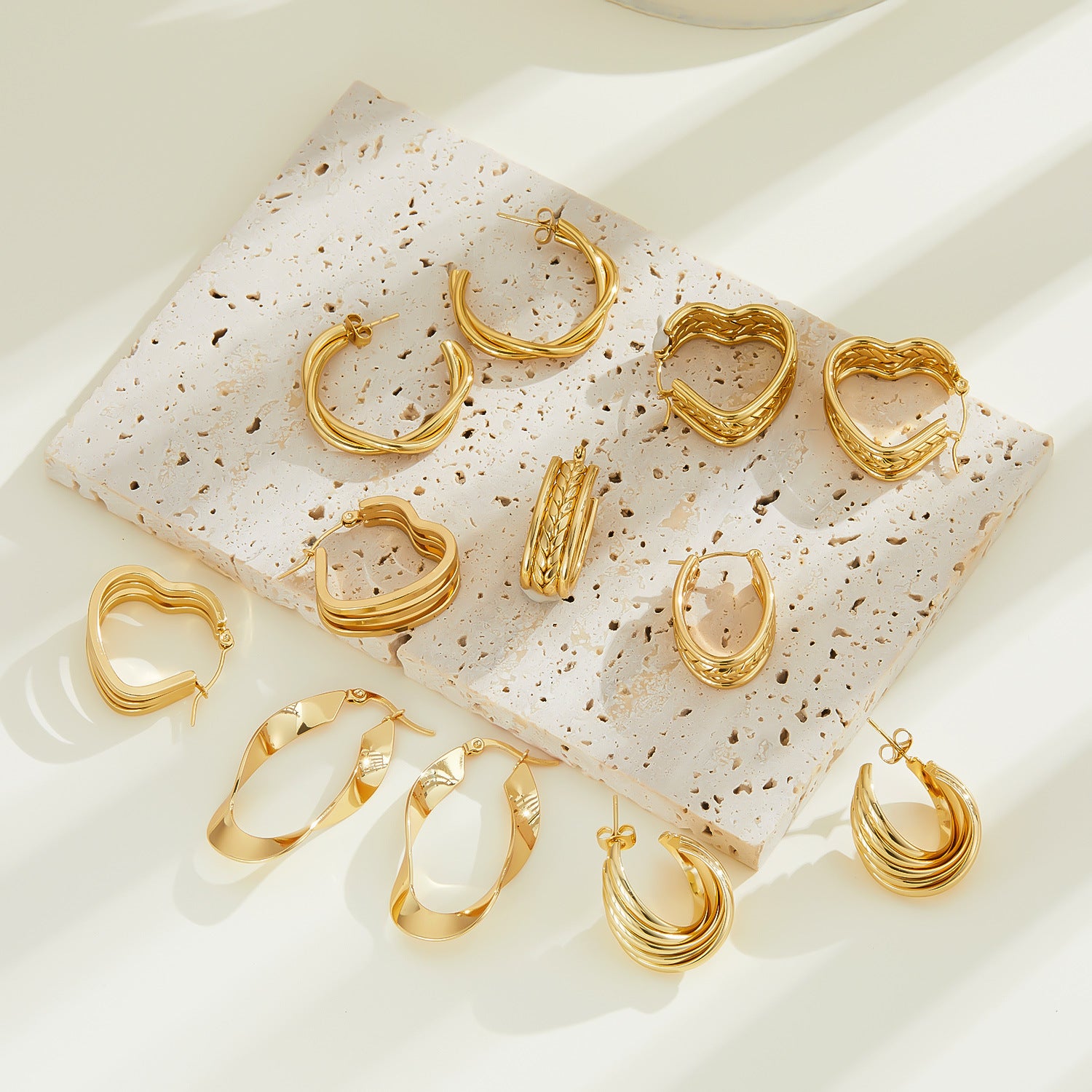 Wholesale Love Earrings Stainless Steel Multi-Layer Earrings