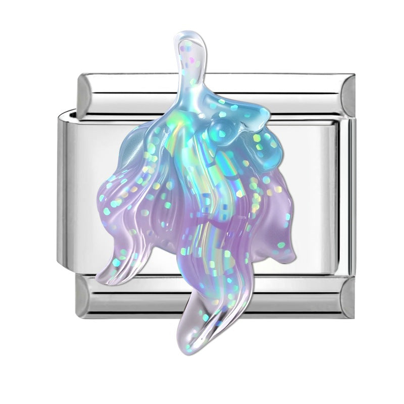 Wholesale 9mm Italian Charm Starter Bracelets DIY Ocean Fishtail Stainless Steel Composable Bracelet