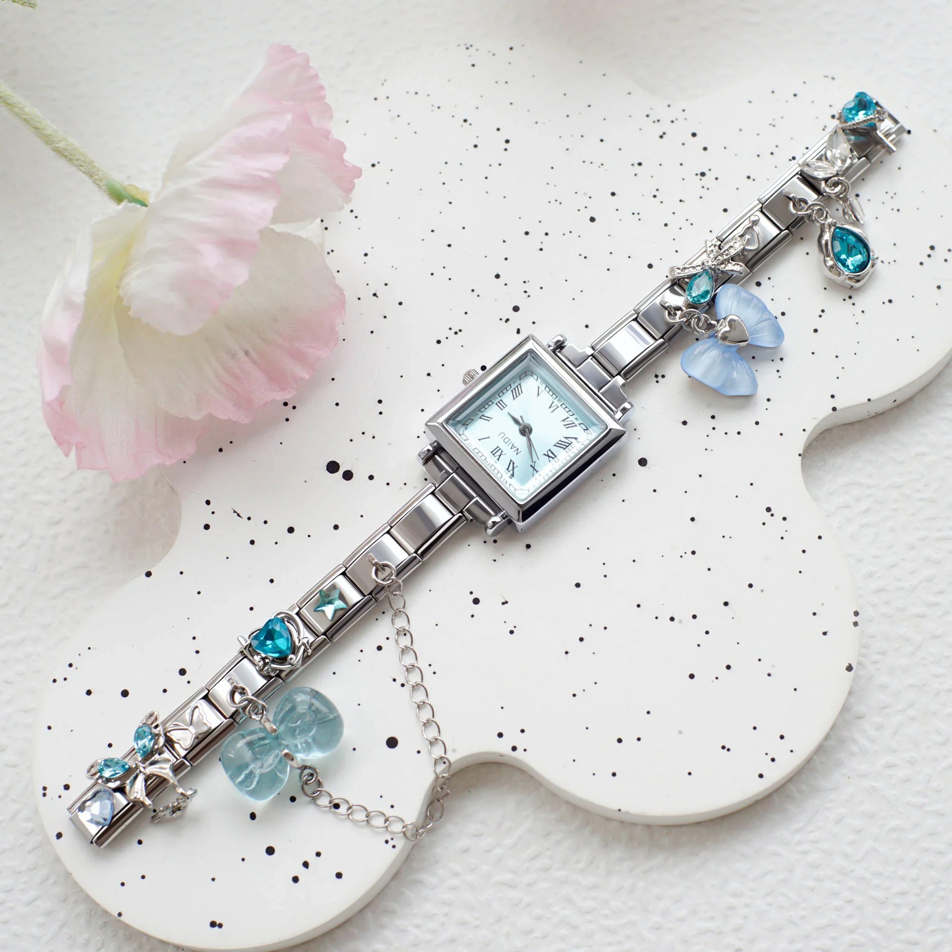 Wholesale Italian Charm Watches Multifunctional Casual DIY gold Module Splicing Diamond Pendant Stainless Steel Watch