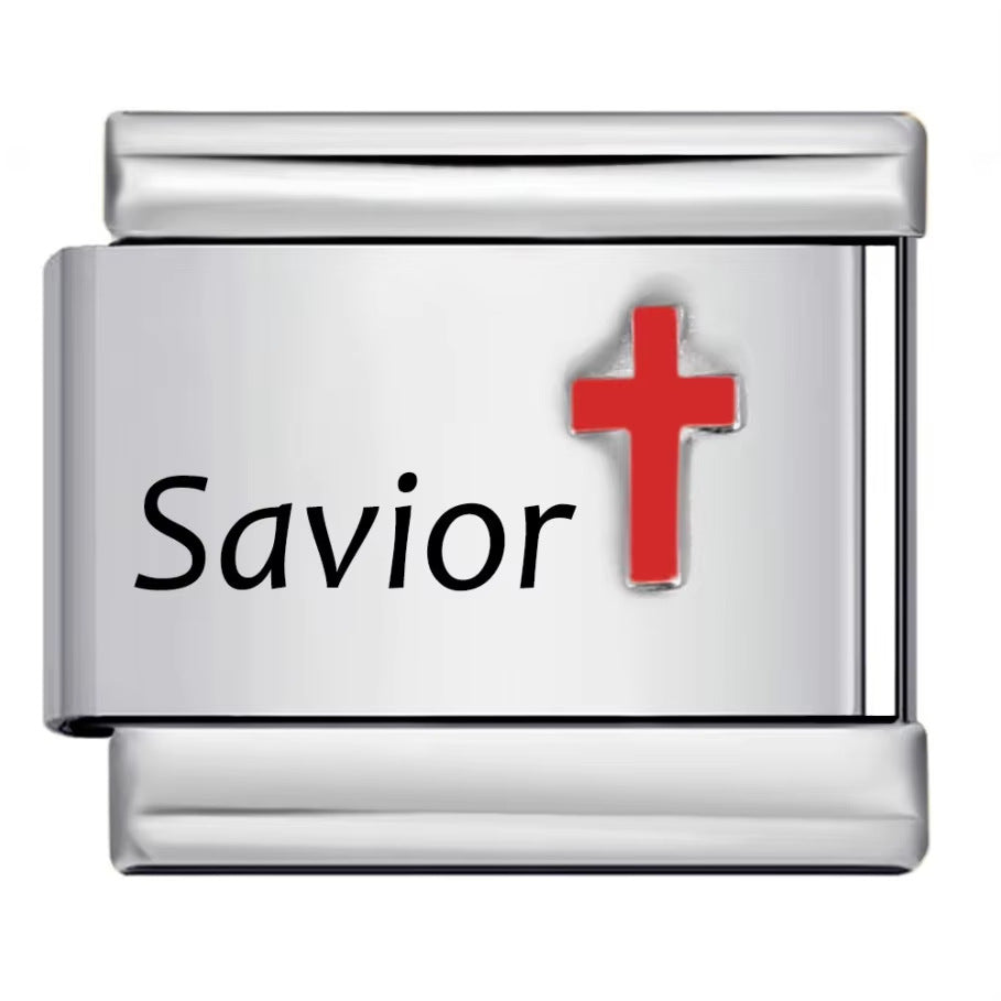 Wholesale Italian Charm Bracelet 9mm DIY Red cross pattern  Creative Stainless Steel Composable Bracelet